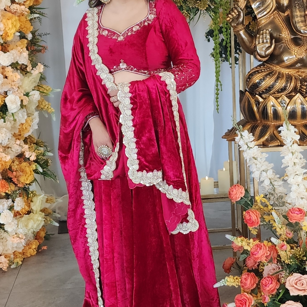 Elegant Red Velvet Women's Intimate Gown